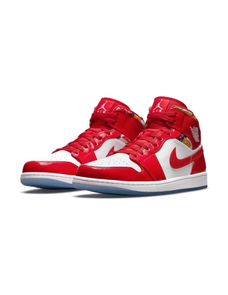 Air Jordan 1 Mid Red Patent,AIR JORDAN 1 MID,Air Jordan,DC7294-600