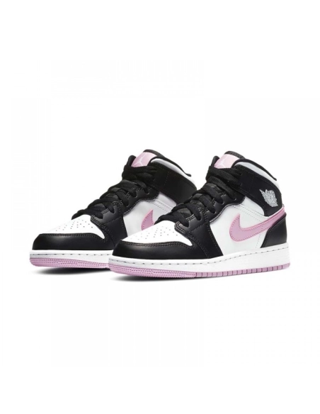 AIR JORDAN 1 MID GS WHITE LIGHT ARCTIC PINK,AIR JORDAN 1 MID,Air Jordan,555112-103