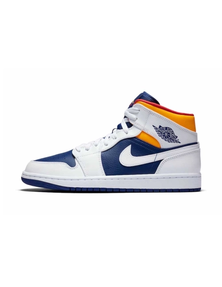 Jordan Air Jordan 1 Mid White Deep Royal Blue,AIR JORDAN 1 MID,Air Jordan,554724-131