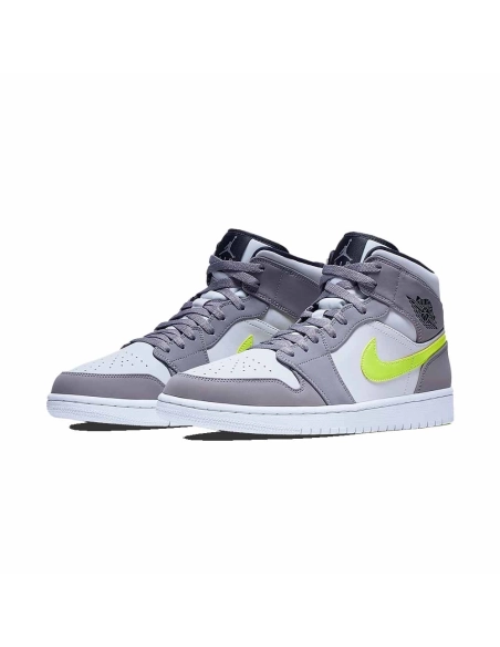 Jordan Air Jordan 1 Mid Grey Volt,AIR JORDAN 1 MID,Air Jordan,554724-072